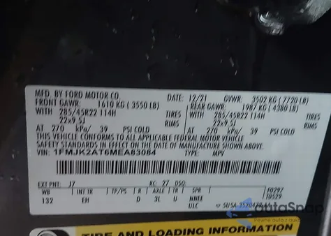 2021 Ford Expedition Limited Max z USA, uszkodzony, nr VIN 1FMJK2AT6MEA83084